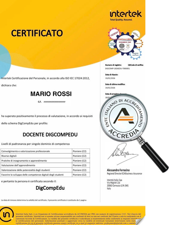 Certificazione DigCompEDU